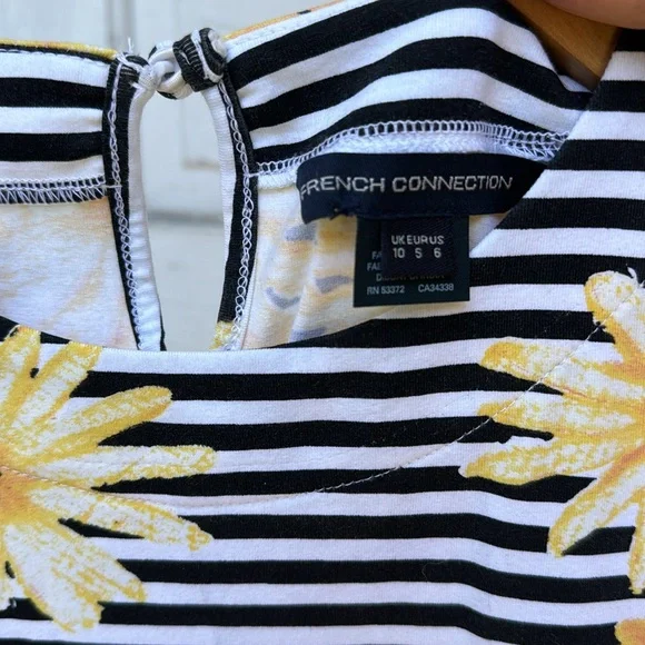 Stripes and Flowers mini dress sz 6 - Picture 4 of 10